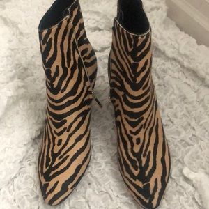Zebra / Leopard Marc Fisher Heel Ankle Boots